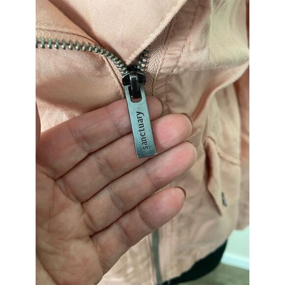 Sanctuary Anthropologie Moto Jacket Size L Blush Pink Zip Casual NWT 2011 - Picture 4 of 13